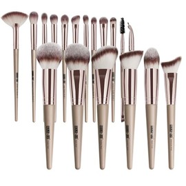 MAANGE Brochas de Maquillaje Profesional 18 Piezas Set de Brochas para Maquillaje Premium Sintético Brocha Sombra de Ojos para OjosFacial Kabuki...   