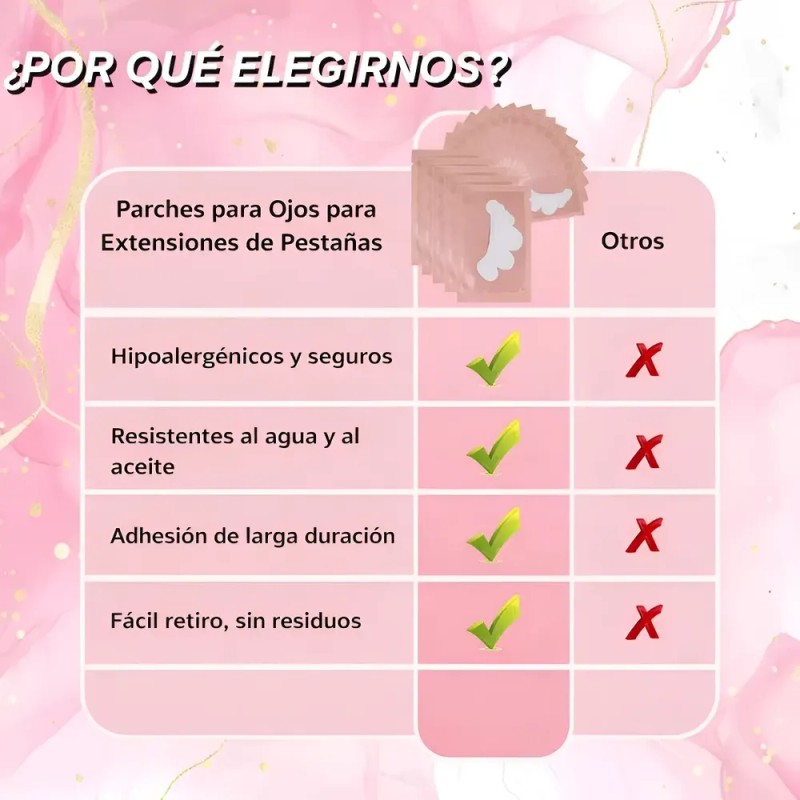 100 Pares Parches Hidrogel Media Luna Para Pestañas