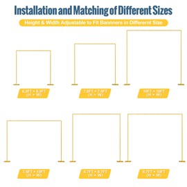Wokceer 10x10 FT Backdrop Stand Heavy Duty Pipe and Drape Kit, Adjustable Gold Backdrop Stand for Wedding Birthday Party Photography Photo Booth Background Christmas Decoration