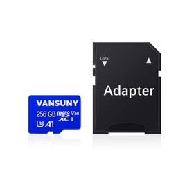 Vansuny Micro SD Card 256GB microSDXC Memory Card with SD Adapter A1 App Performance V30 4K Video Recording C10 U3 Micro SD for Phone, Security Camera, Dash Cam, Action Camera
