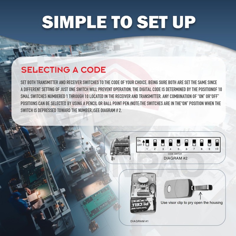2 for Multi Code Gate Opener Remote, 3060 MCS306010,3089 308911,