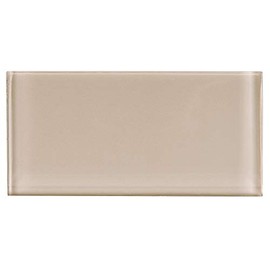 TCSAG-02 3x6 Beige Glass Subway Tile -Kitchen and Bath Backsplash Wall Tile (1 pc Sample Swatch)