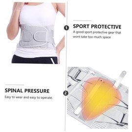 LALAFINA Men Women Posture Corrector Universal Widen Lumbar Support Protective Waist Support Belt Gray Size S Easy to Wear