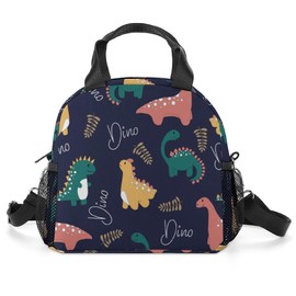 Dinosaur Insulated Lunch Bags for Women Men,Reusable Cooler Lunch Box for Office Work School Picnic Beach Travel Gifts,Tote Lunch Bag Organizer with Adjustable Shoulder Strap for Adult Kids Girls Boys
