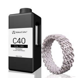Makercubic³ 3D Printer Resin Nylon-Like Strong and Precise High-Resolution,Nylon-Like Resins Which is Wear-Resistant and High-Precision for LCD/MSLA/DLP Prtiner (PA-Like 1kg, Grey)