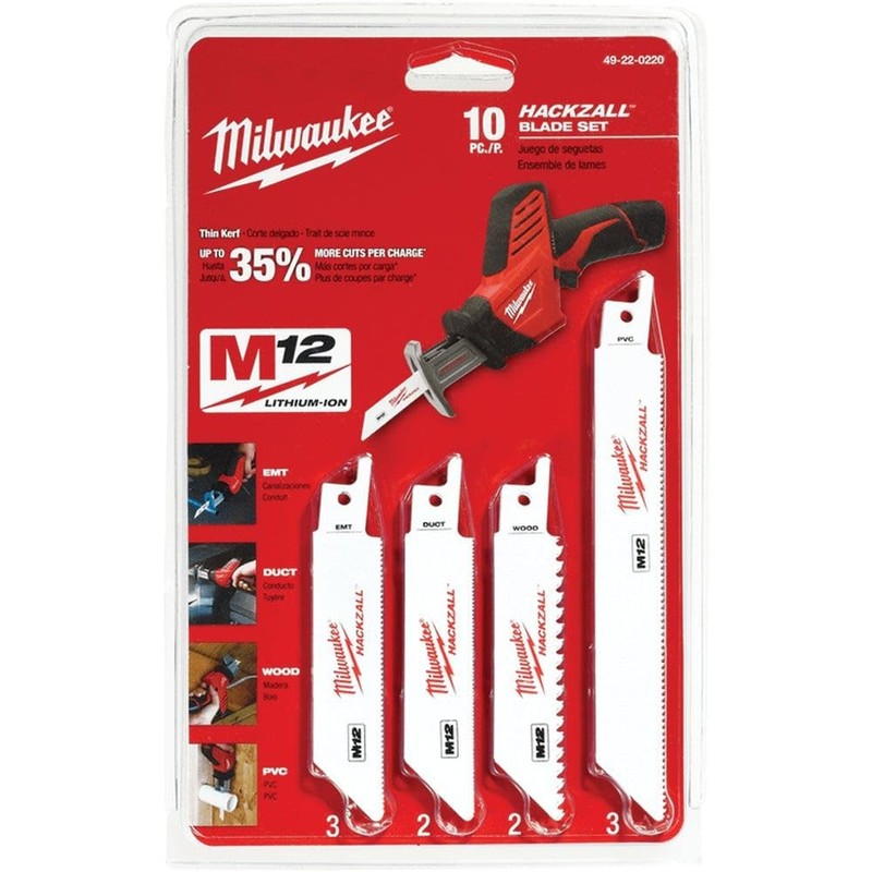 Milwaukee Saber Saw Blade Hackzall Set, 49220220