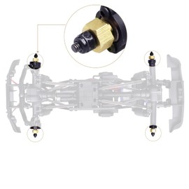 HobbyPark 4Pcs Brass Wheel Hex Hubs for TRX4M Upgrades Parts 1/18 RC Crawler Replacement of 9750, w/Lock Nuts, Wheel Wrench
