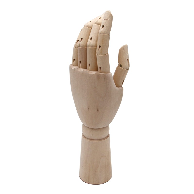 Paintersisters Link hand, 30 cm left, movable model hand, wooden