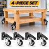 4 Pack 2.5 Inch Retractable Workbench Casters, 360° Swivel Liftable