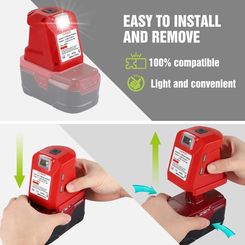 Rechargeable Spotlight Power Tool Lithium Battery Charging Lamp with USB