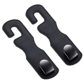 ZOLEFEL Headrest Hook, Car Luggage Hook, Car Seat Hook, Easy to Install Car Hook, Headrest, Strong Load Capacity, Both Front and Back of Seat, Shopping Bag, Business Bag, Car Accessories, Leather,