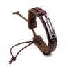 LNKRE JEWELRY Fashion Leather Criss Cross Bracelet Religious Christian Adjustable