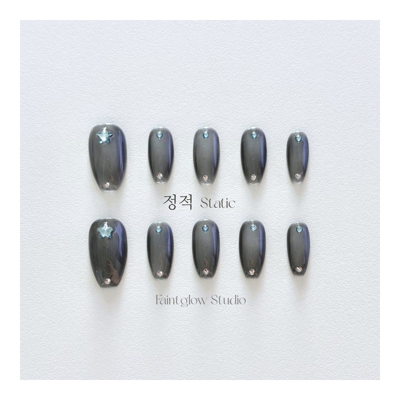 [Static] Handmade nail tips - Oval / [정적 Static] 수제네일팁