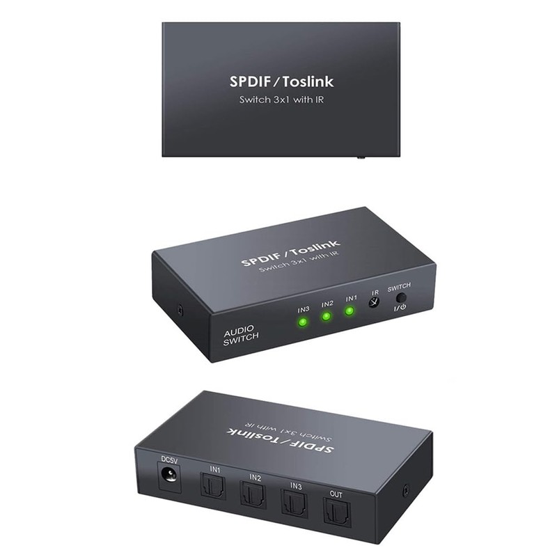 Byttlerom Optical Switcher with 2 Way Spdif Toslink Optical Digital