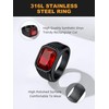 Bestyle Cool Black Rings for Men Boys - Classic Red