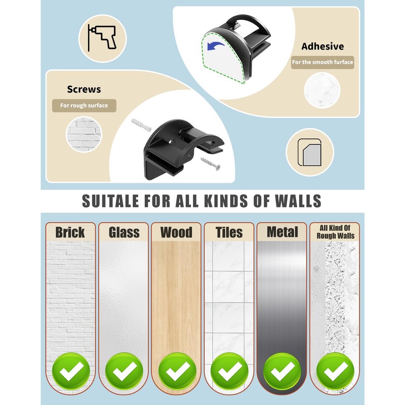 MSKEI Adhesive Hat Hooks for Wall - 2 Different Ways