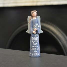 Feather & Grace Angel Hand Painted Resin Decorative Figurine | Resin For Daughter | Pefect Decortation for Living Room, Bookshelf, Desk