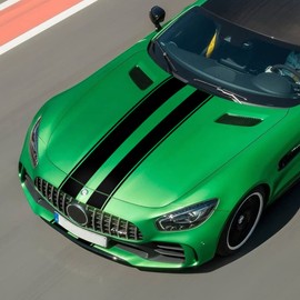 HUWANDE 63''x11'' Racing Body Stripes Stickers,Cars Hood Vinyl Decals,Car Pattern Sticker (Black)