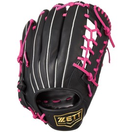(Amazon.co.jp Exclusive) Zett BRGB35370Z Soft Baseball Glove (Glove), Fine Play, All Around, Black x Pink, For Right Throwing