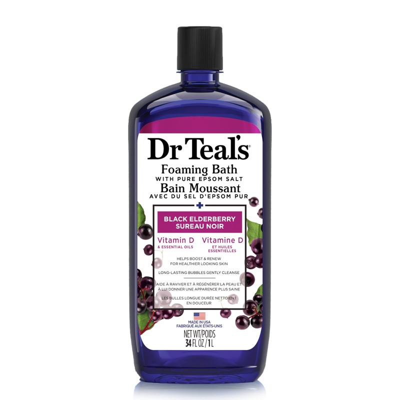 Dr Teal's Foaming Bath with Pure Epsom Salt, Black Elderberry