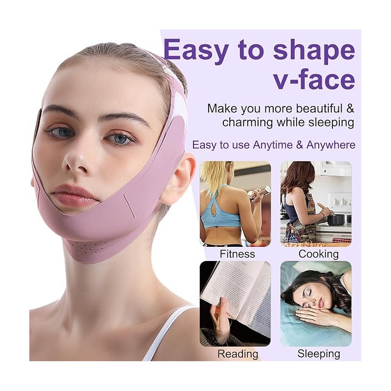 VOSHOME 3 PCS Faja Papada, Lifting de Cara Correa, Correa