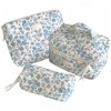 Aesthetic Cosmetic Bag, Travel Flower Pattern Makeup Bag, Set of