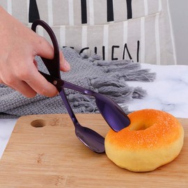 Buyer Star Bread Tongs, Stainless Steel Kitchen Serving Barbecue Tongs for Pasta BBQ Meat Appetizers Pastries Steak Cooking Tool