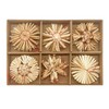 CENPEK Premium 24x Straw Stars Christmas Tree Decorations - Diameter