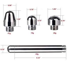 Nozzle Shower 3 Heads Aluminum Cleaner Cleansing Colonic Douche System Cleaner(Silver)