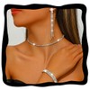 Aukmla Rhinestone Wedding Jewelry Sets Silver Choker Necklaces and Earring