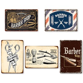 Lezalic Tin Sign Barber Shop Cafe Wall Decor Floor Plate Barber Beauty Salon Barber Cafe Interior Retro Miscellaneous Vintage Antique Style (Barber Shop Ver2)