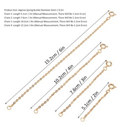 QANYEGN 8 Pcs Stainless Steel Necklace Extender Chains, Gold and Silver Jewelry Adjustment Chain, Clasp Lengthener for Necklaces