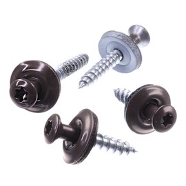 SECCARO Plumbing Screws 4.5 x 25 mm, RAL 8014 Sepia Brown, A2 Stainless Steel, EPDM Sealing Washer 15 mm, TX/Hexalobular Socket, Pack of 100
