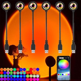 KAVAVO KAVAVO Smart APP 16 Million Color Sunset Lamp Led Projector Home Decoration Photography Background Night Light (6 PCS)