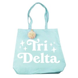 Sorority Shop Delta Delta Delta Retro Pom Pom Tote Bag