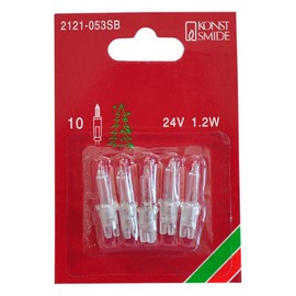 Konstsmide 2121-053SB Replacement Bulb for Mini Fairy Lights 24 V 1.2 W Blister Pack of 5 Transparent Plug-In Socket Clear