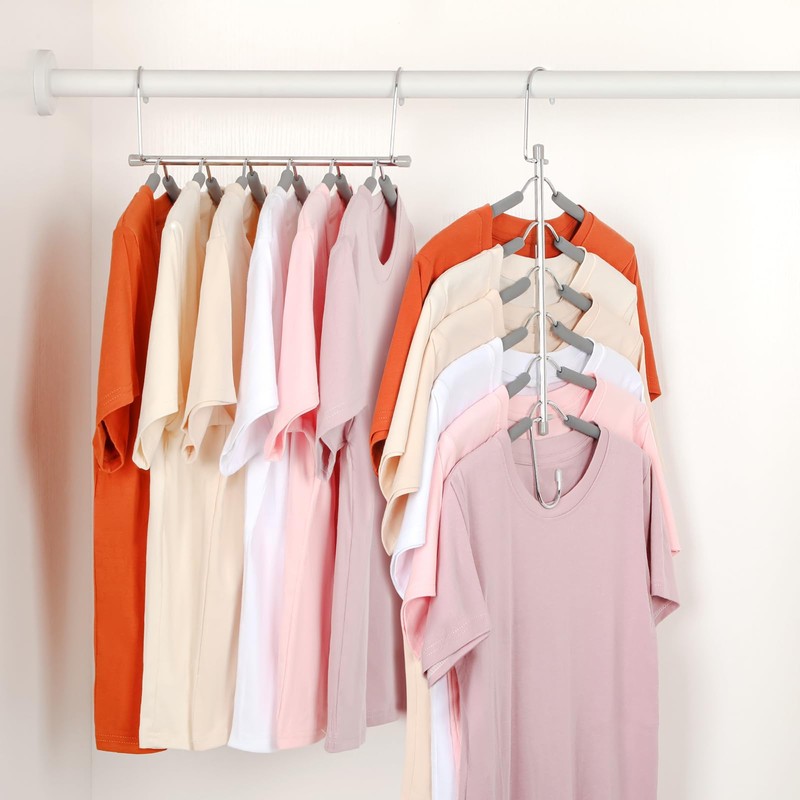 TOPIA HANGER Clothes Hanger Space Saving, 6 Tier Shirt Coat