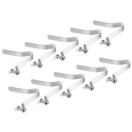 PATIKIL 8x6mm Kayak Paddle Snaps, 10 Pack Tent Pole Clips Steel V Shaped Single Pin Push Button Spring Clips Lock Tube Pole Clips for Camping Awning