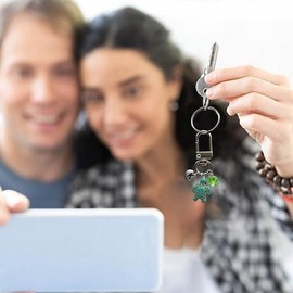 Doraler Travel Turtle Keyring With Birthstone, Travel Turtle Keychain,Safe Handbag Charms Gift,Cute Gifts For Her Someone Going Travelling,Good Luck Charm Gifts for Family Friends (K)