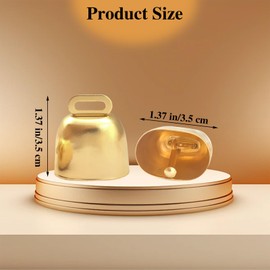 ZGWANSUI 8 Pack Cow Horse Sheep Grazing Copper Bells, Small Metal Brass Bells, Loud Ringing Cowbell Noisemakers, Hanging Jingle Bell for Animal Pet Collar Doors Crafts Christmas Wedding (Gold)