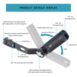 Foto4easy Gimbal Sling Handgrip Adjustable Handle for DJI RS 2 RSC 2 RS 3 RS 3 Pro RS 3 Mini Gimbal Handheld Stabilizer