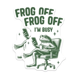 (2 Pack) Frog Off Im Busy Magnets - Funny Frog - Novelty - 5" On Longest Side - Sticks to Smooth Flat Surfaces - Made in USA - MAG10620