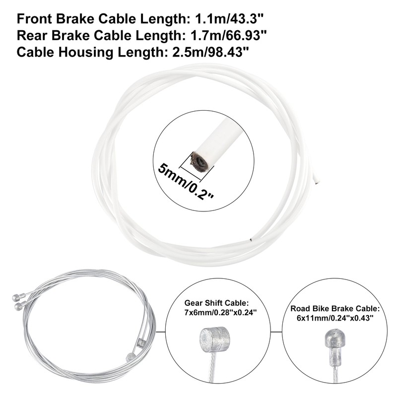 X AUTOHAUX Bike Shifter Derailleur Cable and Brake Cable Housing