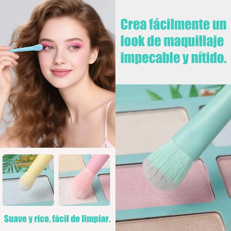 Juego De Brochas De Maquillaje Profesional De 17 Piezas Color