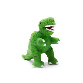 My First T Rex Natural Rubber Green Dinosaur Teether or Bath Toy. Suitable from Birth