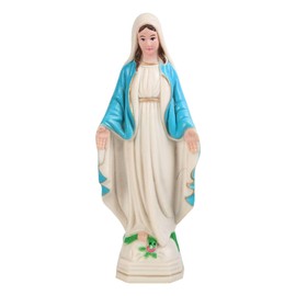 Fenteer Blessed Mother Virgin Mary Figurine Statue Blessed Virgin Mother Mary Figurine Character Sculpture for Living Room Table Stand Decoration, Blue Coat, 10cm