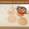 Pack of 8 Cork Trivets, 19 cm Diameter, Cork Coasters,