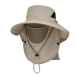 WUFKOP Cappello da Sole con Protezione Integrale, Cappello Anti UV UPF 50+ con Bordo Largo e Scudo per il Collo, Leggero e Pieghevole per Pesca, Trekking, Escursionismo, Uomo e Donna