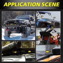 Yellow LED Pods, AKD Part 3 Inch CREE LED Fog Lights 40W Spot Yellow Motorcycle Light Pods Small LED Auxiliary Lights Offroad Lights 2 Pack for Truck Dirt Bike SUV UTV ATV Snowmobile Jeep