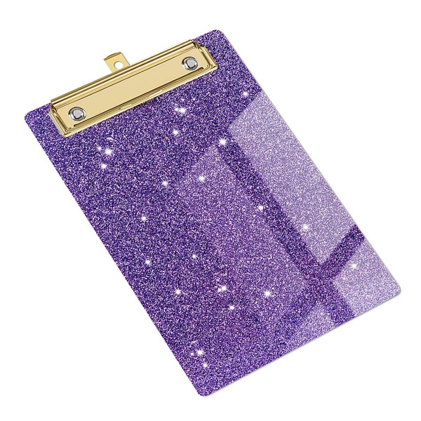 Mabta Acrylic Office Clipboard Glitter File Clipboard Writing Tablet 4x6Inch